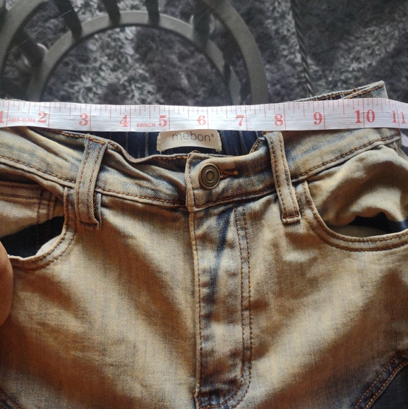 Mebon Women's Bleached Denim Cargo Bootcut Jeans Size 1 - Picture 9 of 10